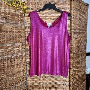 Chico's Travelers Sleeveless Top Pink Sparkle Size 3 or XL